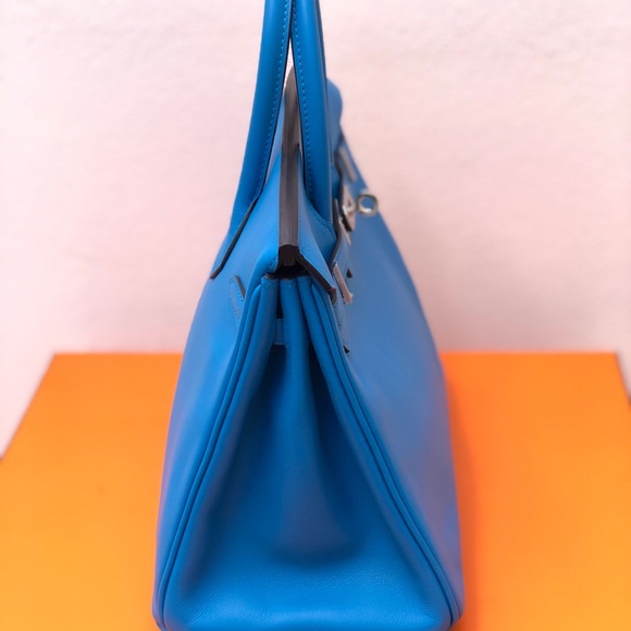 Hermes Birkin 25 Blue Zanzibar Swift leather-NEW! - Picture 6 of 8